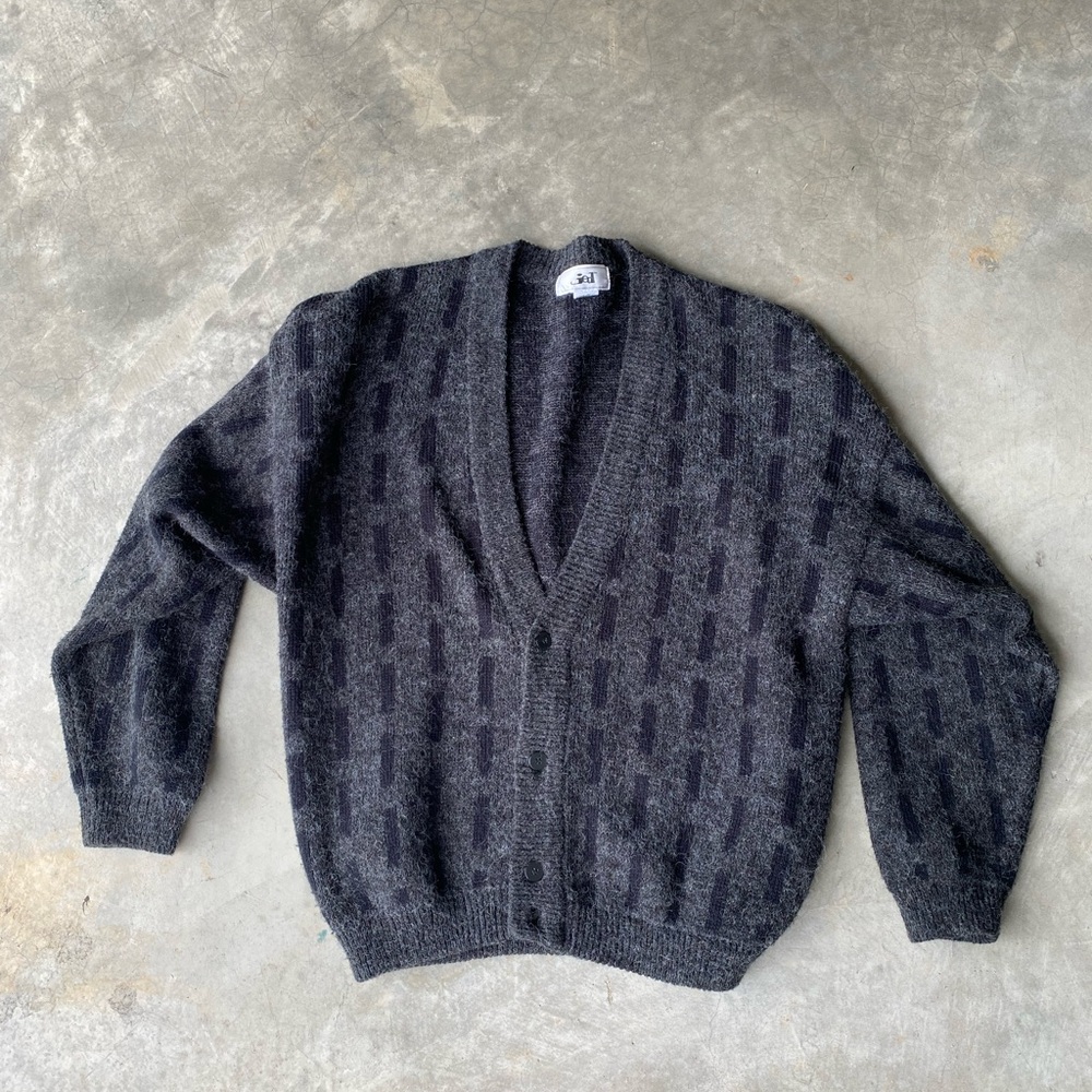 Men's Gray Cardigan Sweater